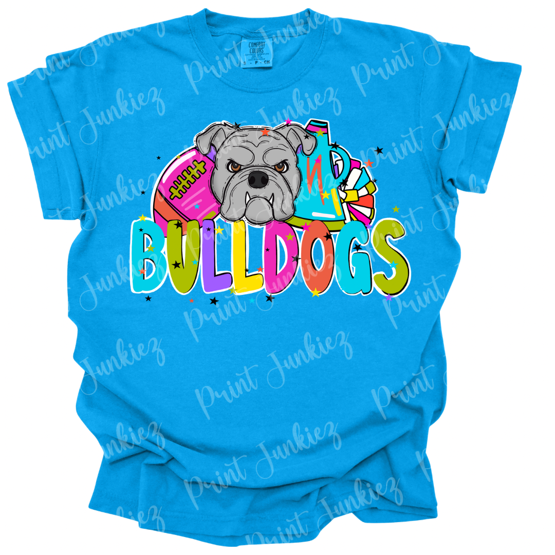 Bulldogs Colorful Football/Cheer Mascot