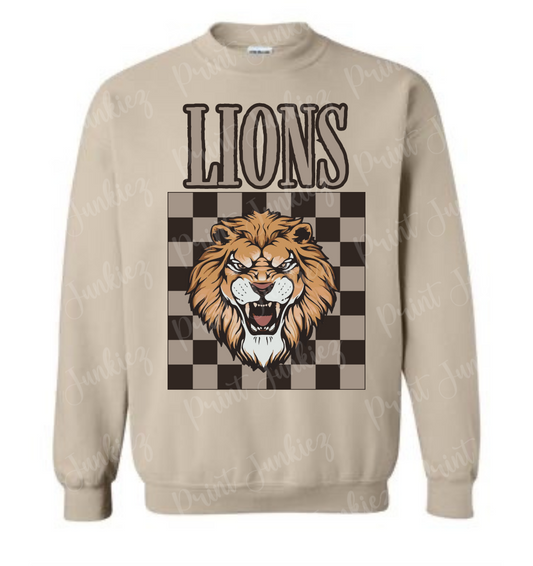 Lions Brown Checkered