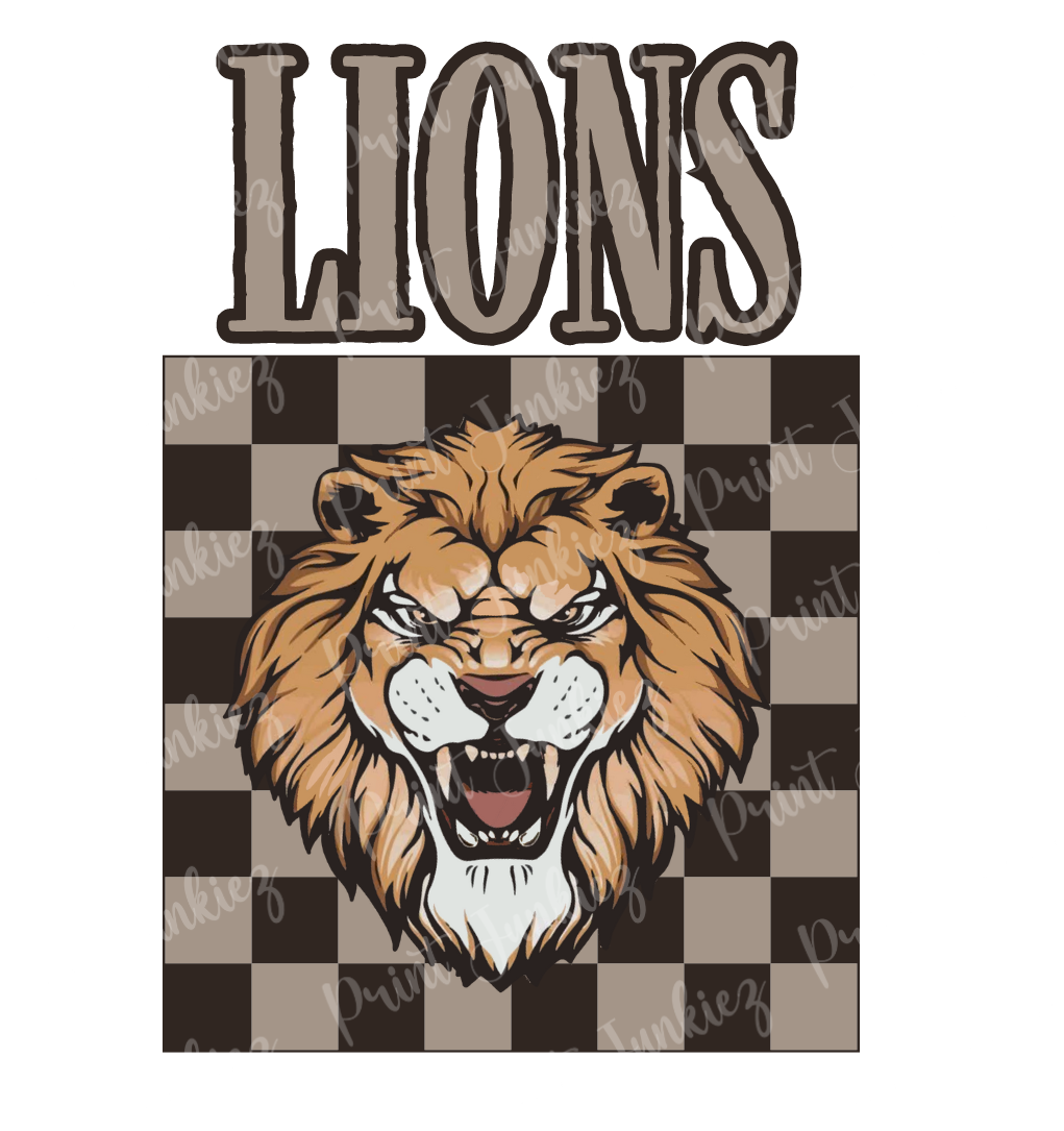 Lions Brown Checkered