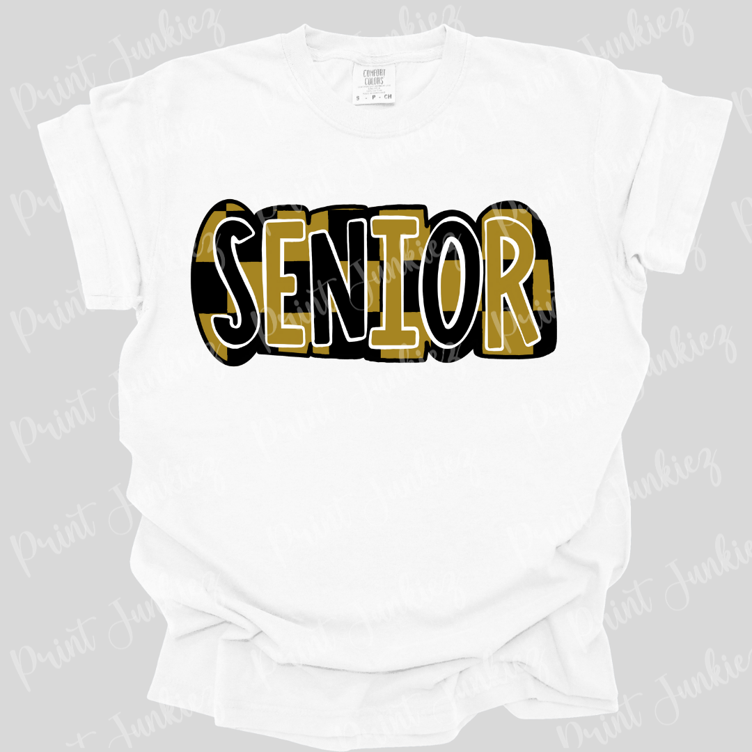 Senior Black/Gold Checkered