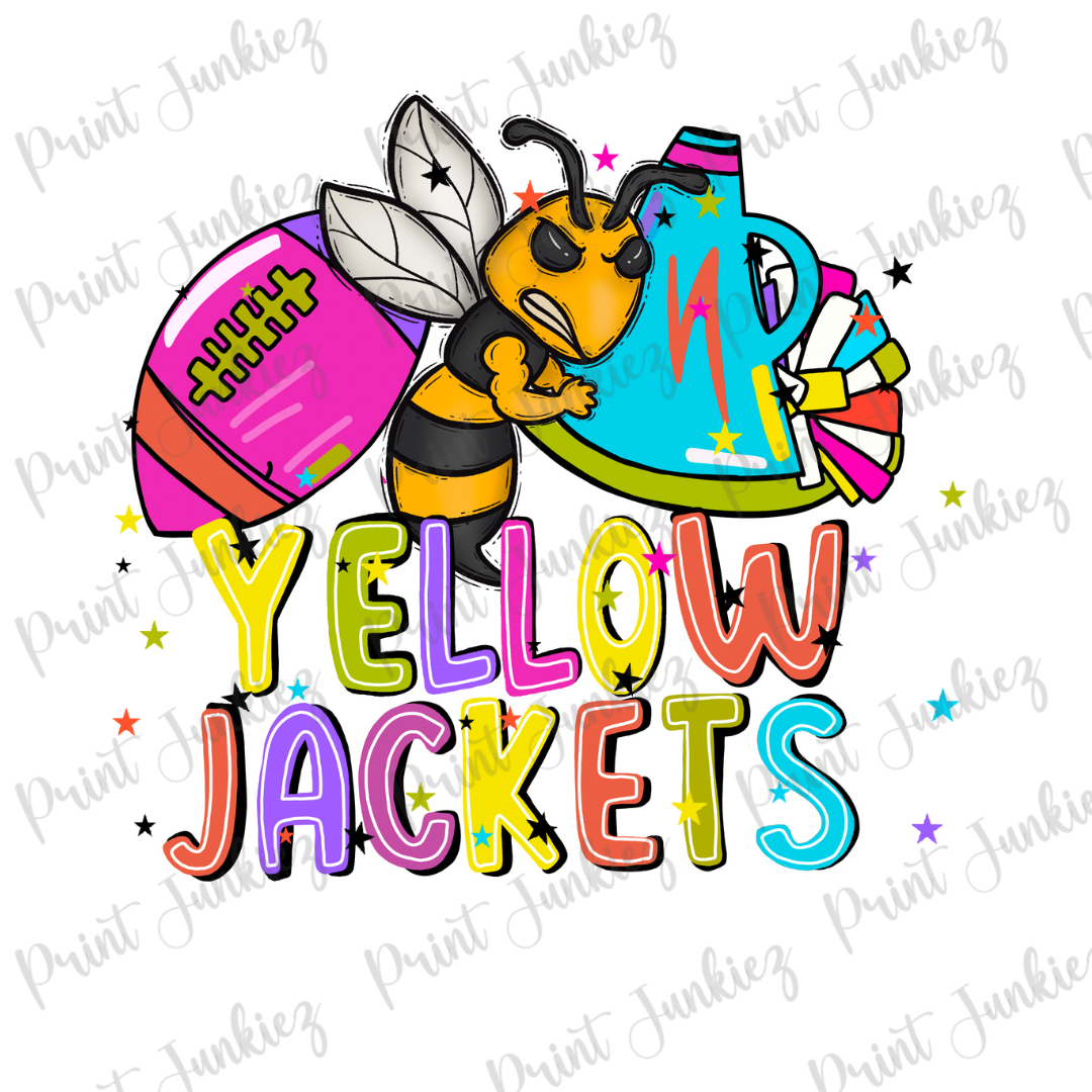 Yellow Jackets Colorful Football/Cheer Mascot