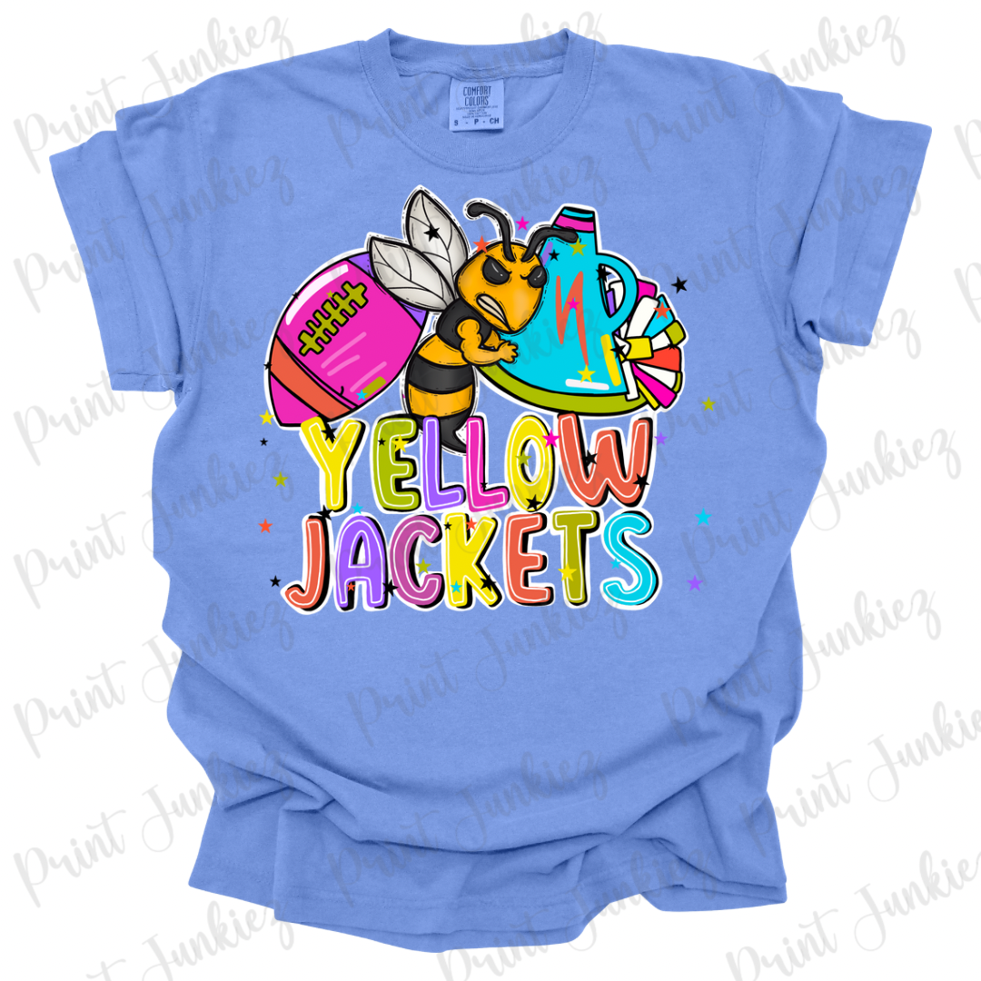 Yellow Jackets Colorful Football/Cheer Mascot