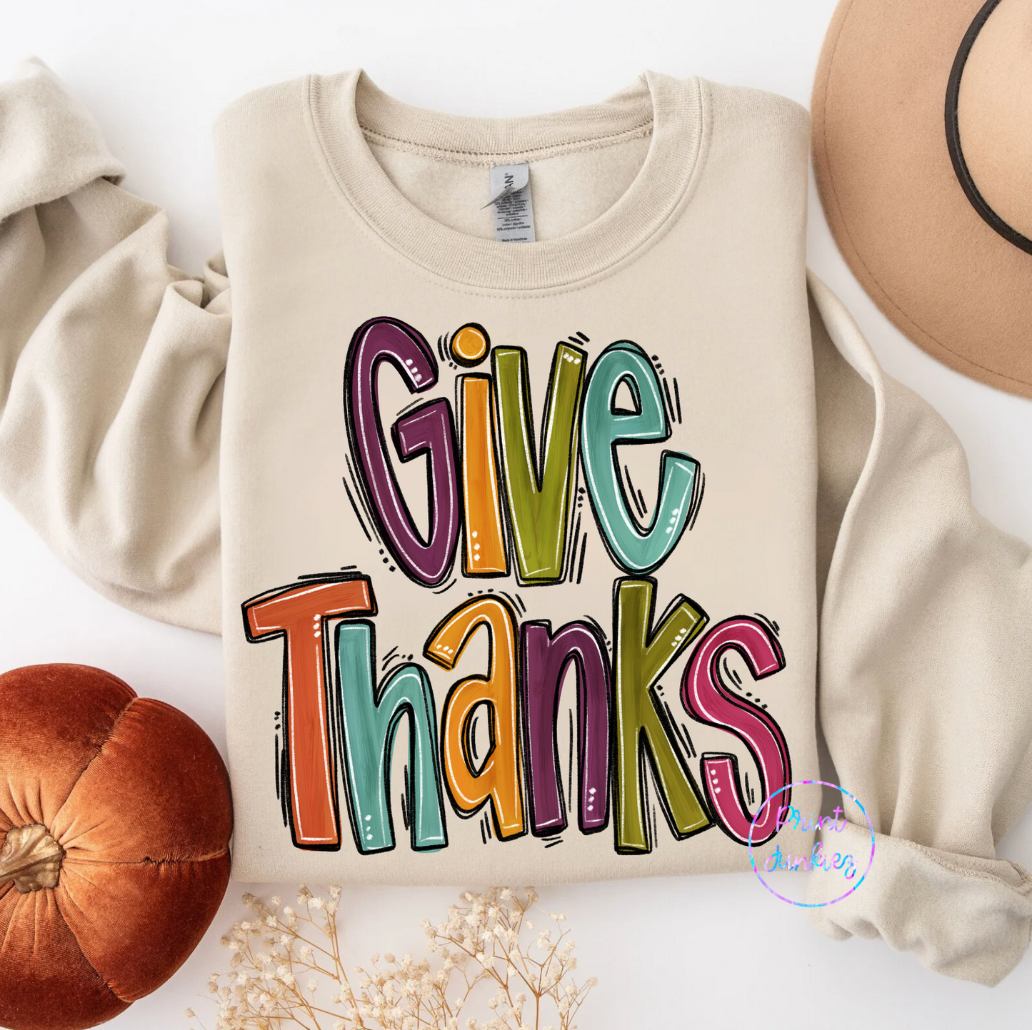 Give Thanks Doodle - DTF