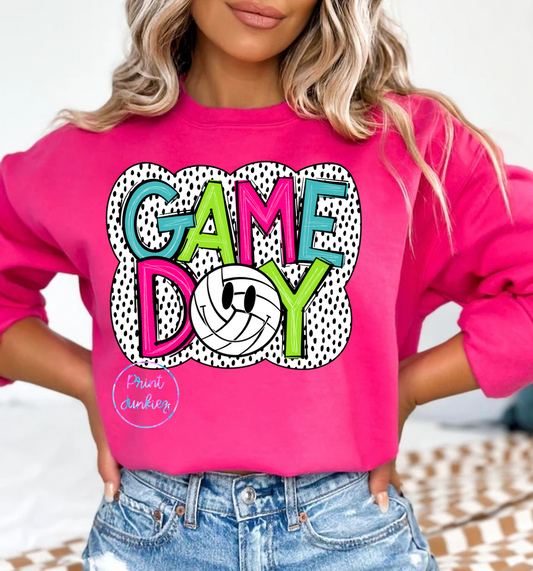 Game Day Neon Dalmatian Volleyball - DTF