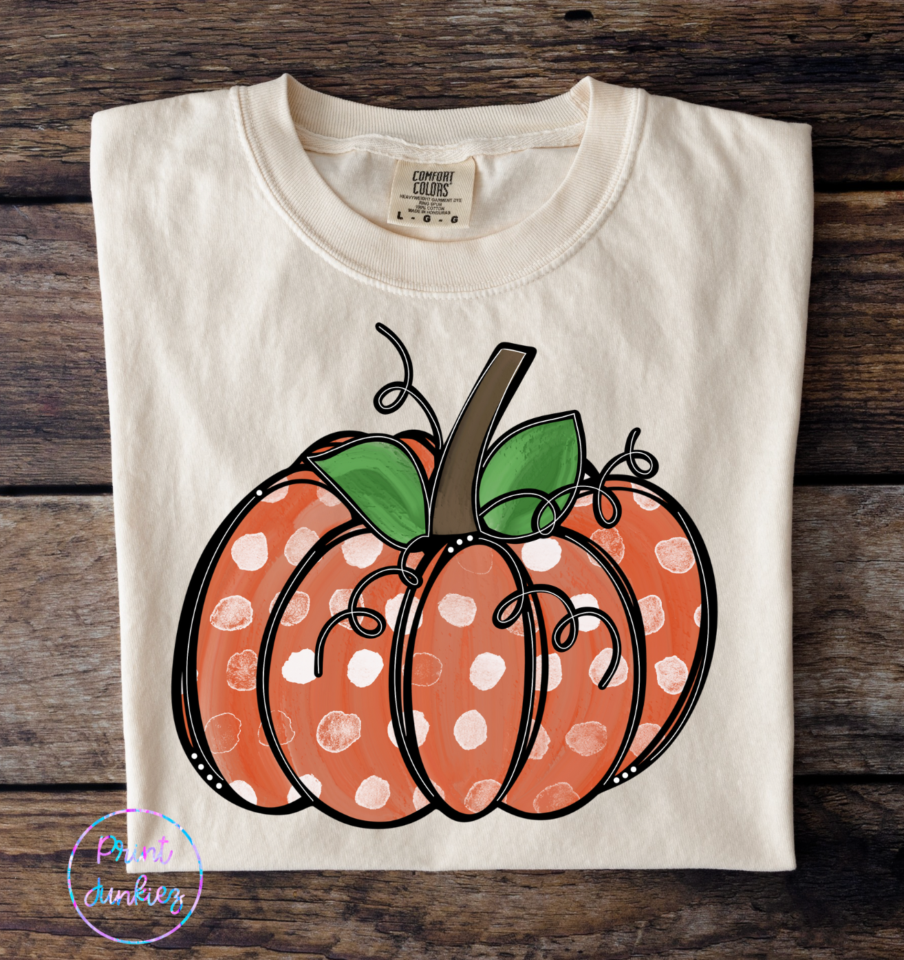 Polka Dot Doodle Pumpkin - DTF