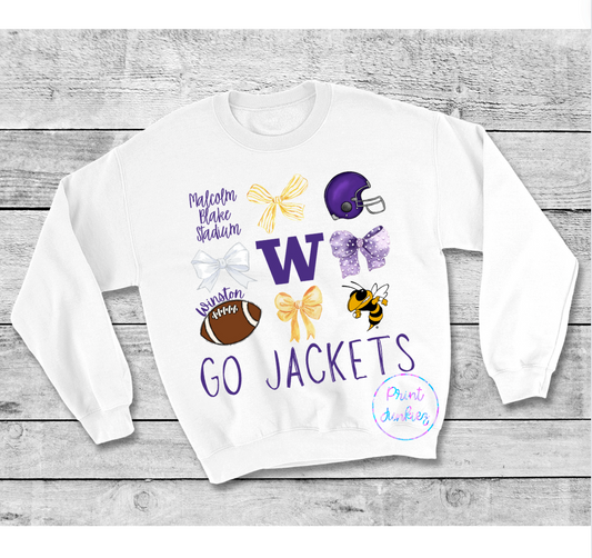 Go Jackets Football Coquette Bow Mix - DIGITAL - DTF