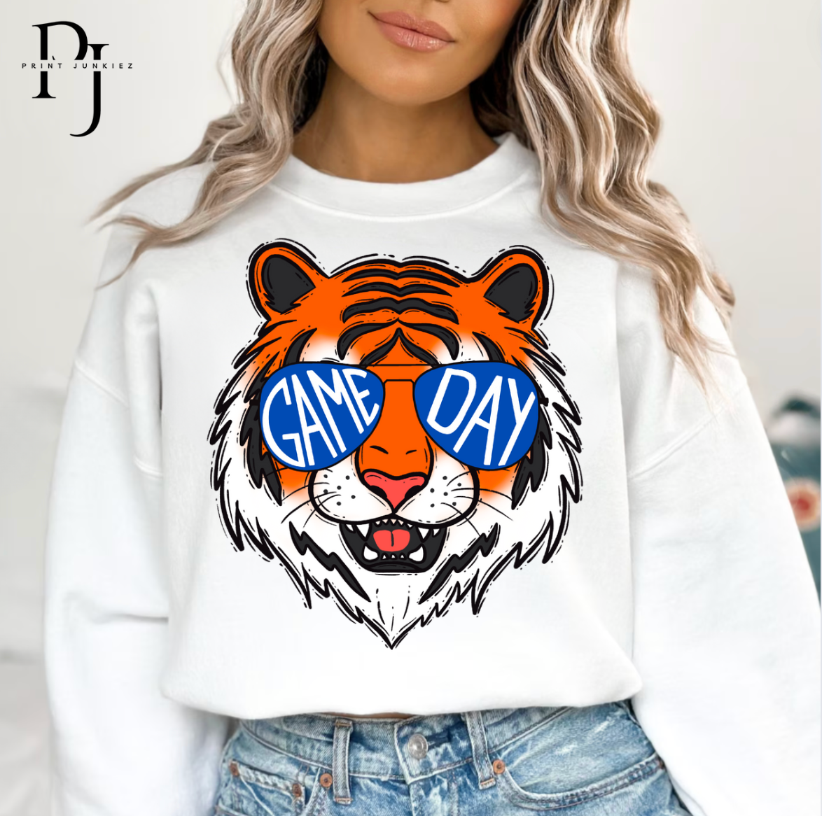 Tigers Preppy Mascot Skinny Letters - DIGITAL - DTF