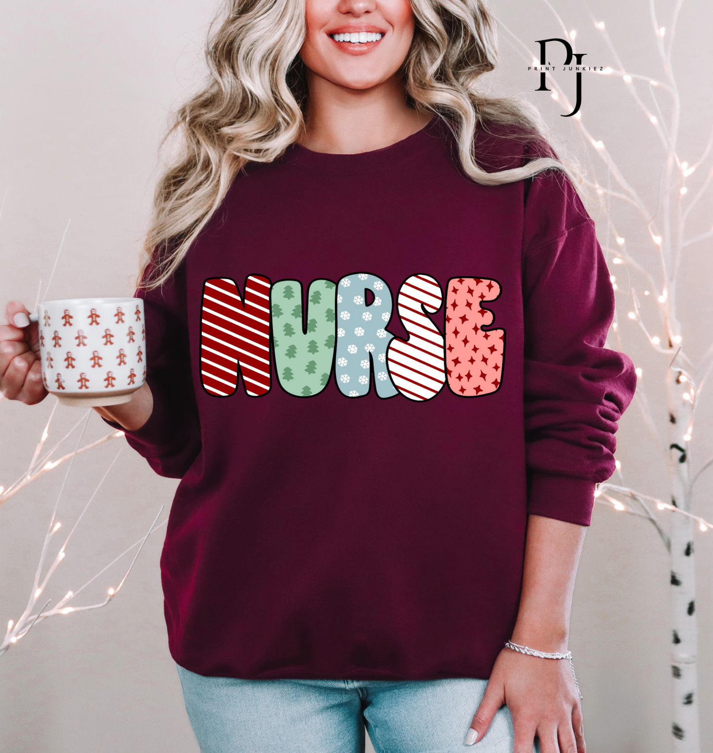 Nurse Bubble Christmas Font - DTF