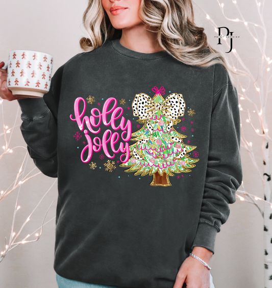 Holly Jolly Floral Tree - DTF