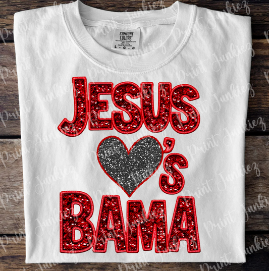 Stitch Glitter Jesus Loves Bama