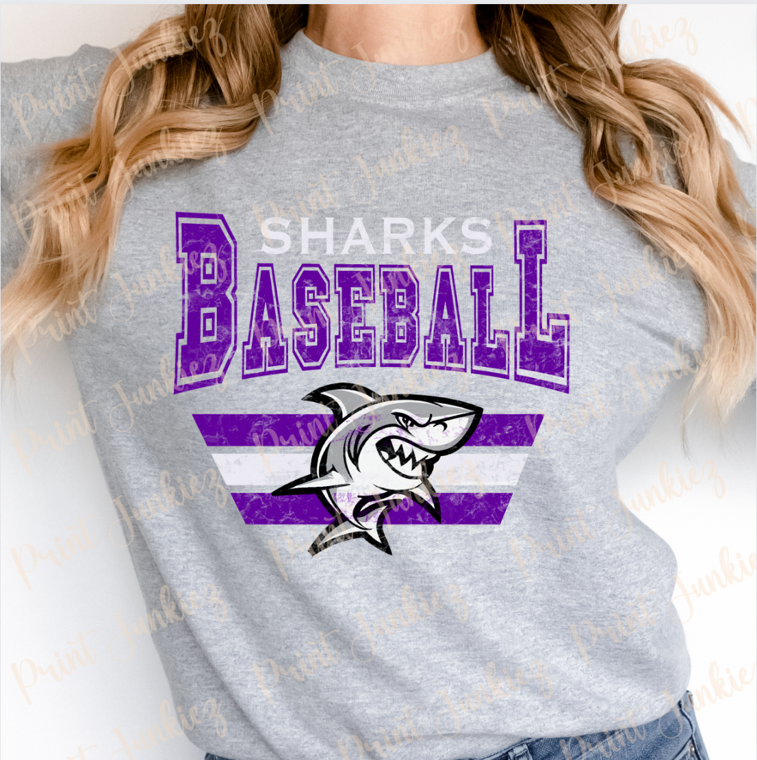 Sharks Baseball Distressed