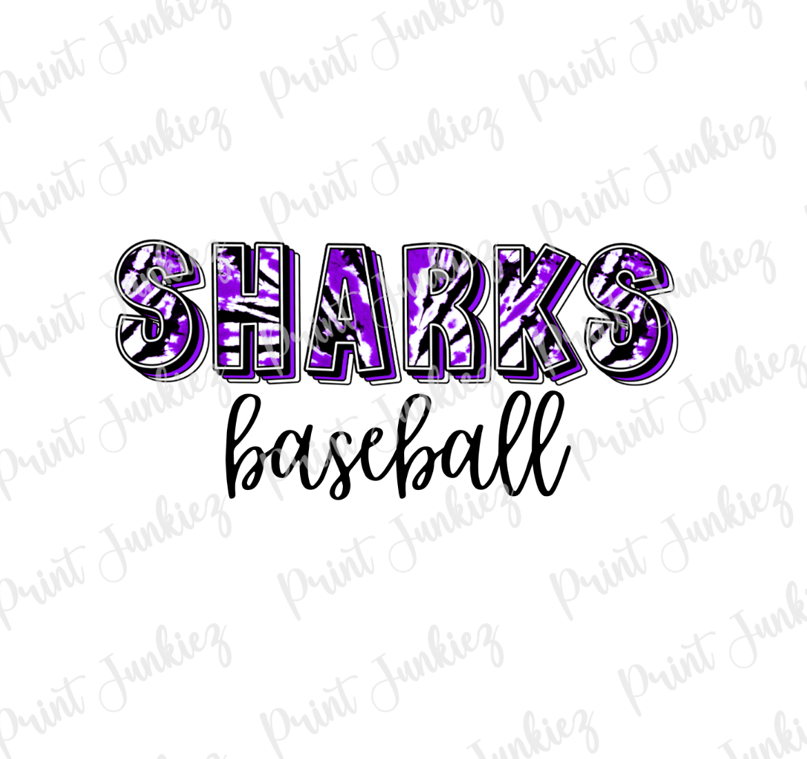 Tie Dye Sharks baseball