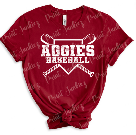 Aggies Baseball Home Plate & Bats