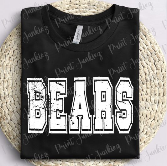 Bears Varsity Black Paint Splatter