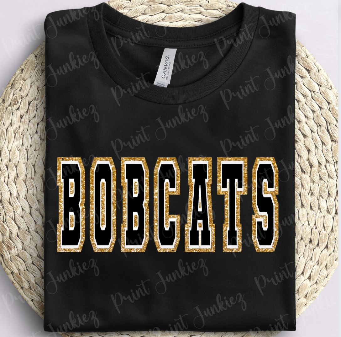 BOBCATS Glitter Varsity Outline