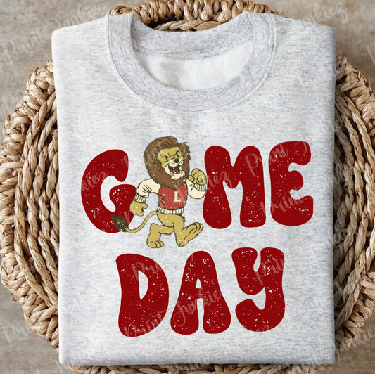 Game Day Lion Mascot Distressed