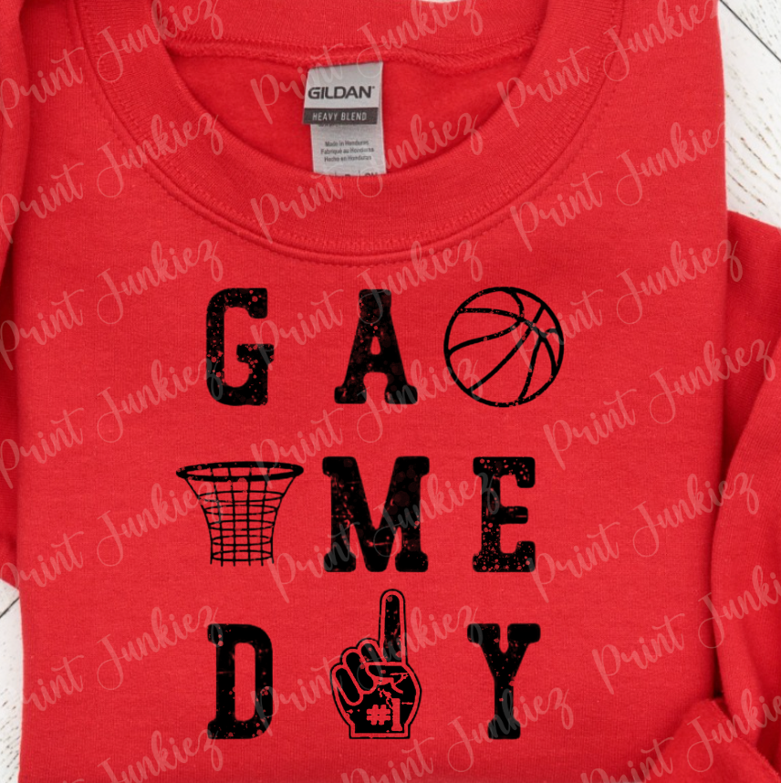 Game Day Basketball Distressed