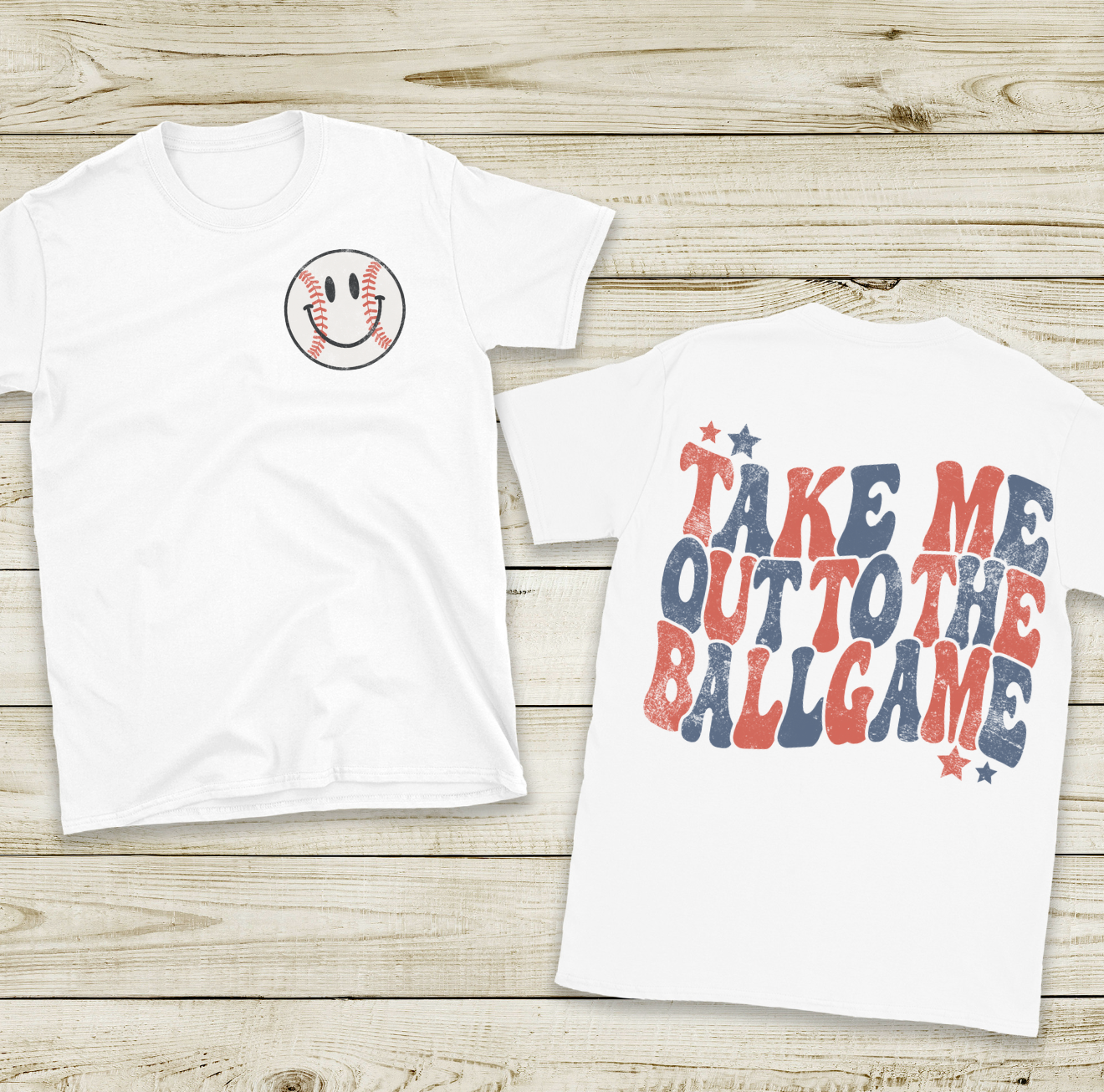 Take Me Out to the ballgame Retro Distressed