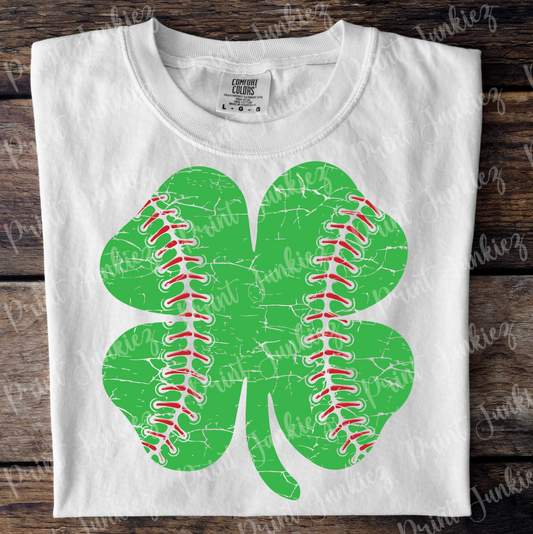 Baseball Shamrock Distressed - Green