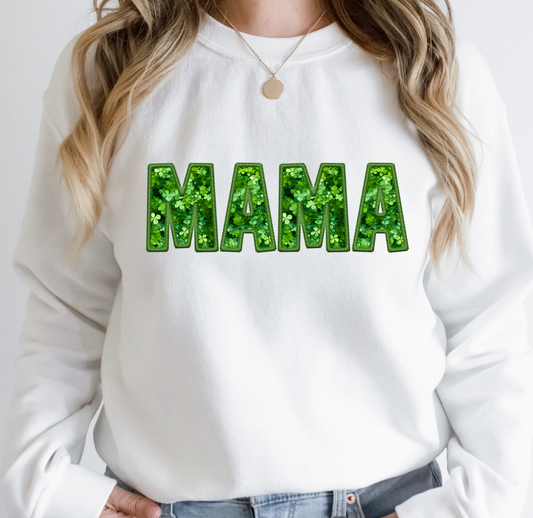 Mama Faux Stitch Shamrock