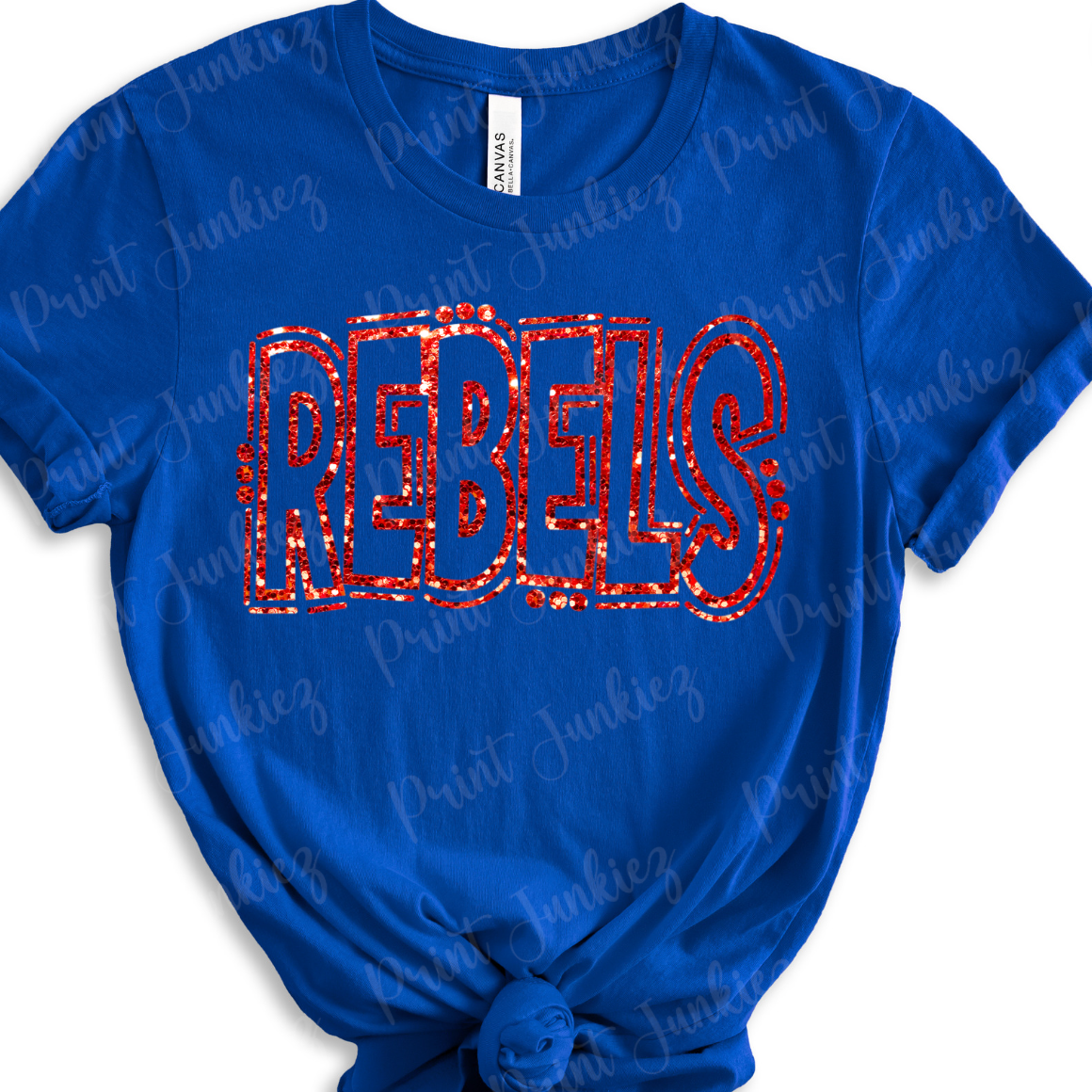 Rebels Doodle Outline - Red Glitter