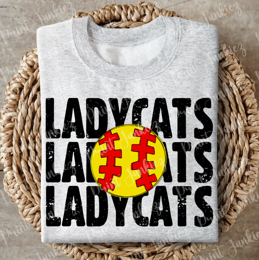 Lady Cats Softball Distressed