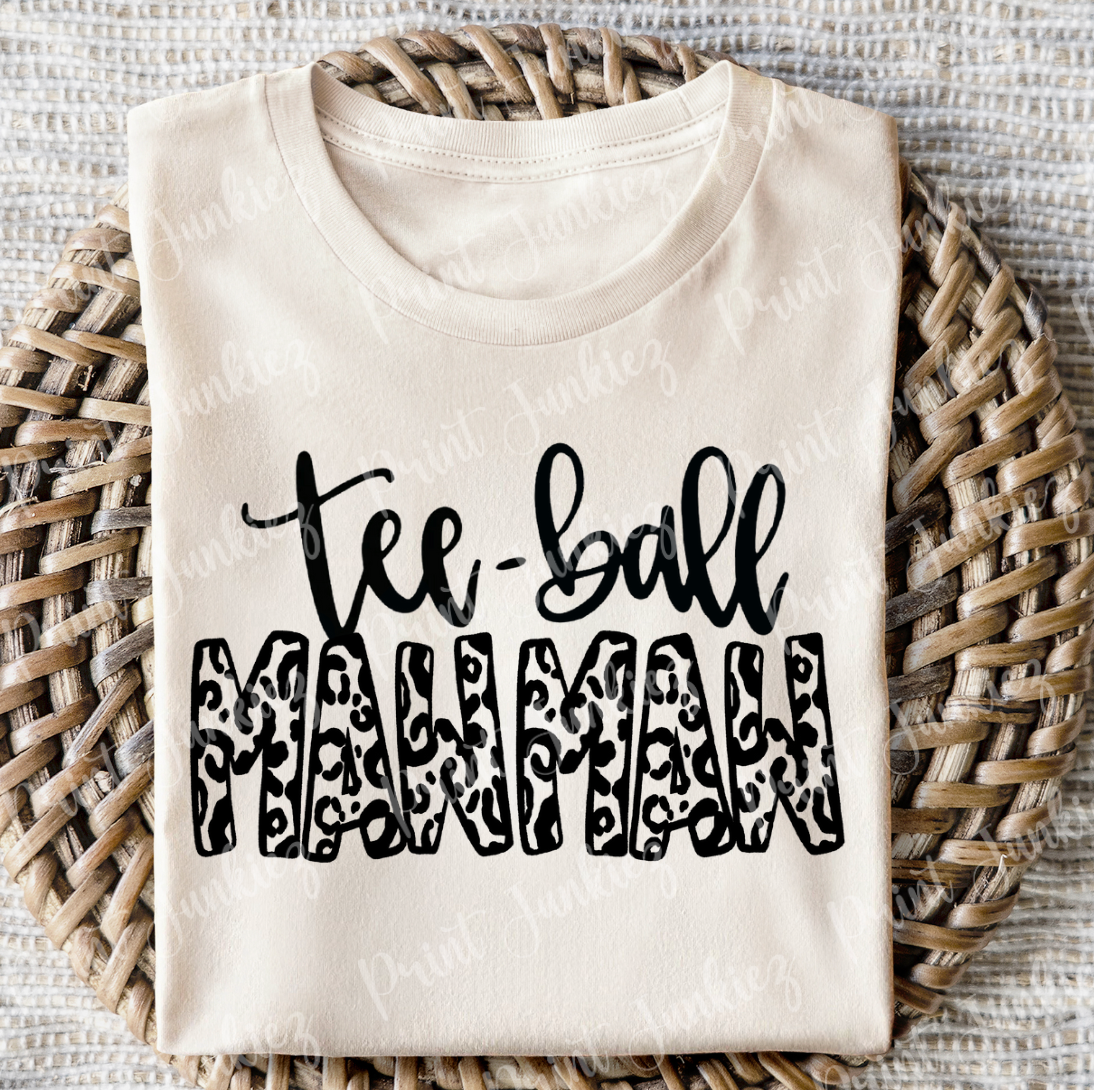 Tee-ball MawMaw Transparent Leopard