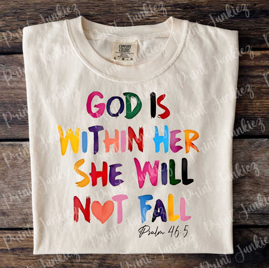 God is within her she will not fall paint strokes