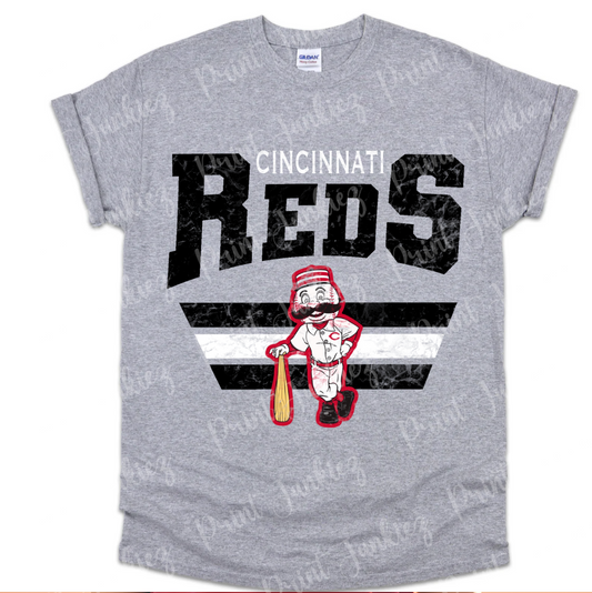 Cincinnati Reds Old School - Black/White