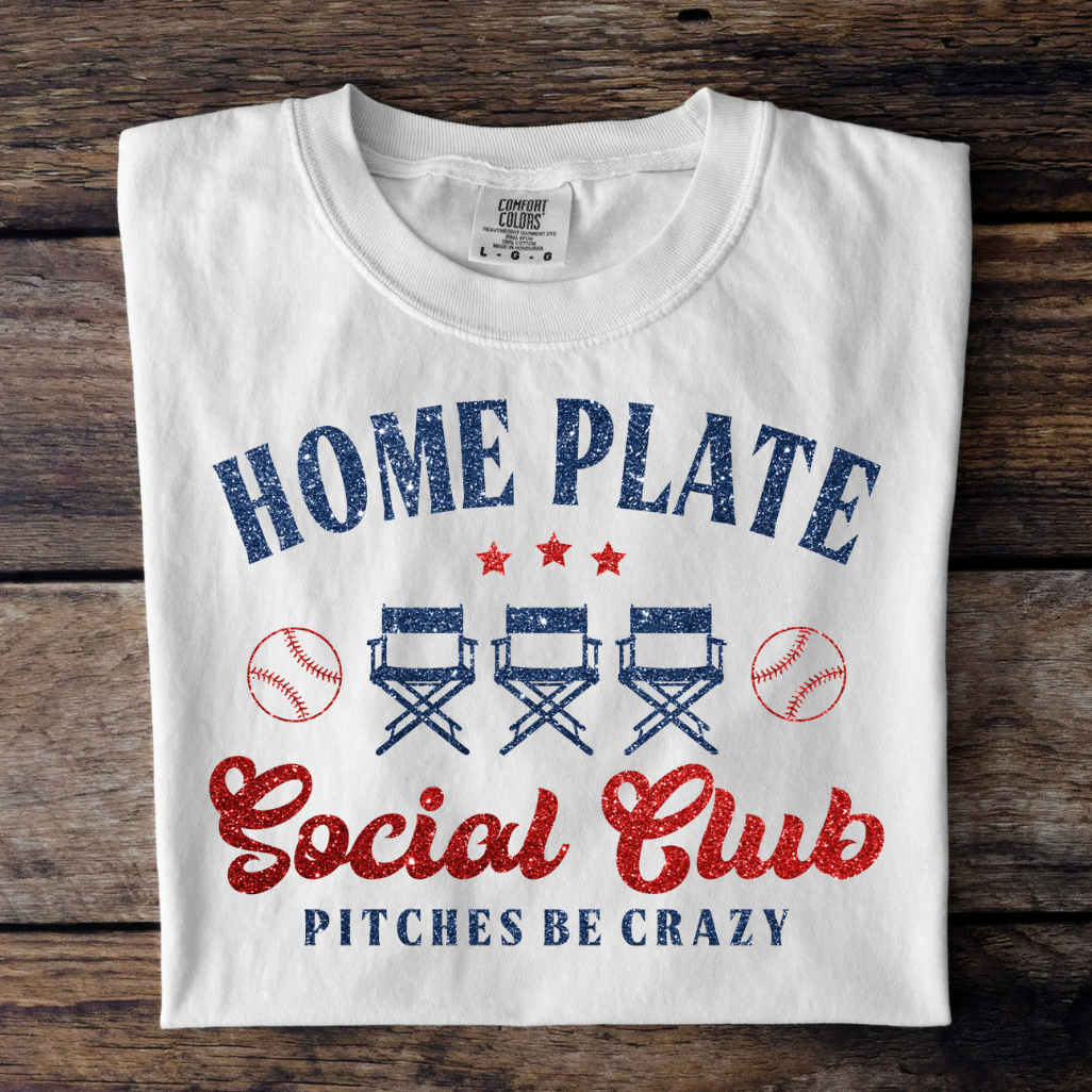 Home Plate Social Club Pitches be Crazy Faux Glitter