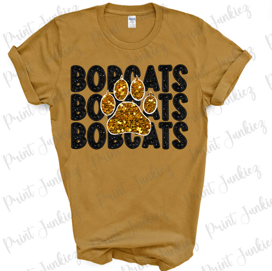 Bobcats Faux Glitter Paw