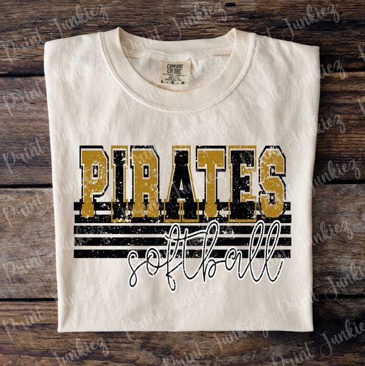 Pirates Softball Grunge