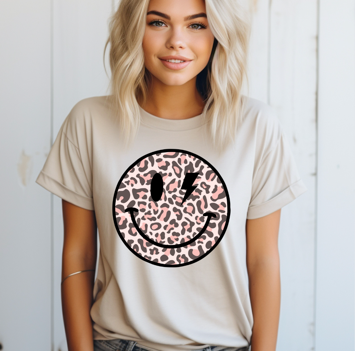 Pink Leopard Smiley