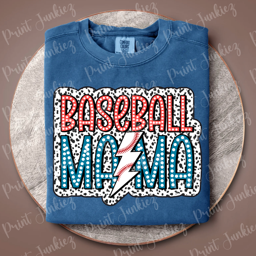 Baseball Mama Lightning Bolt Dalmatian