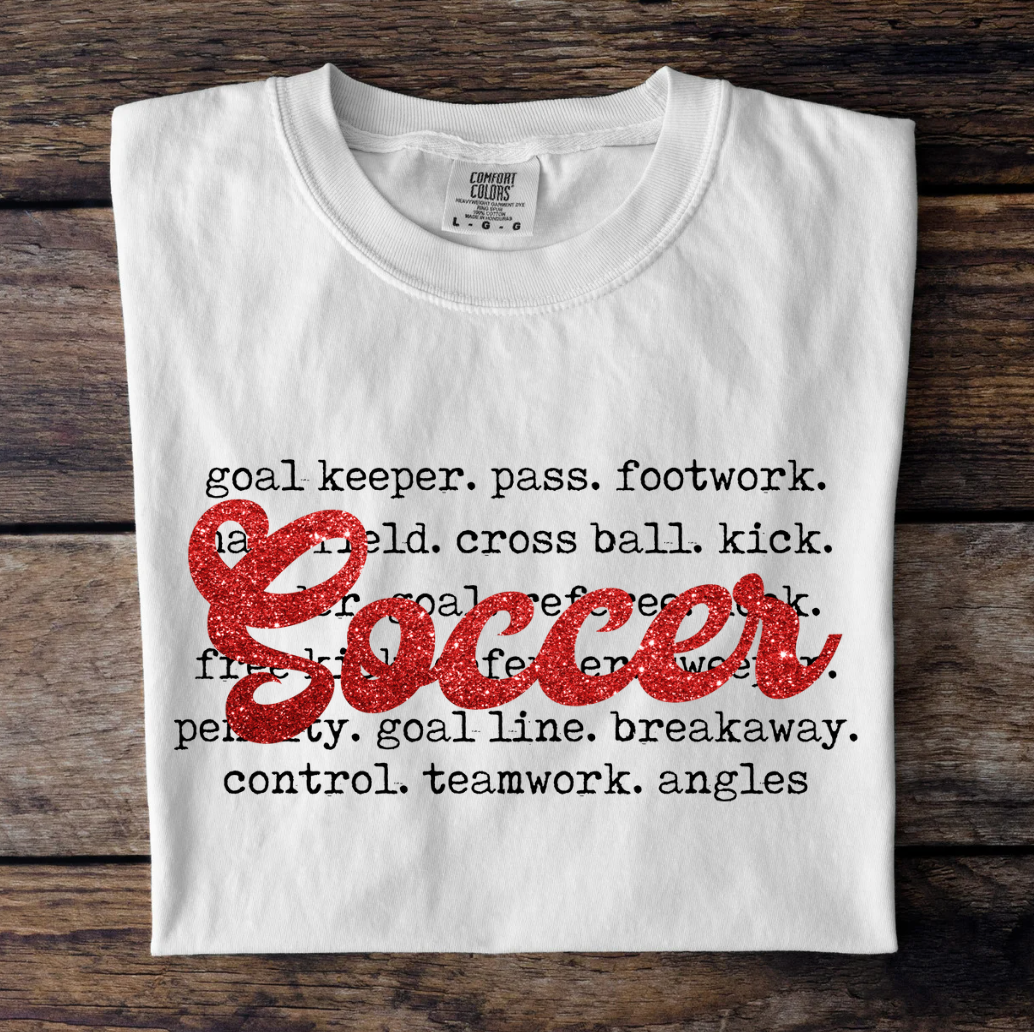 Glitter Soccer Script - Red