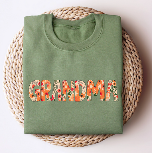 GRANDMA Orange Floral