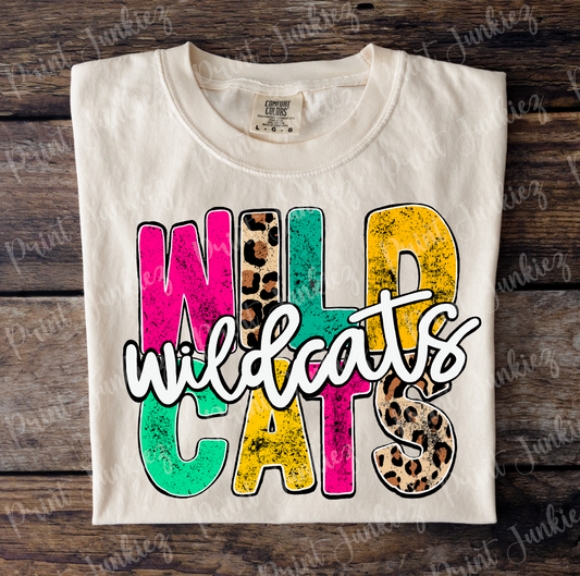 Wildcats Colorful Distressed