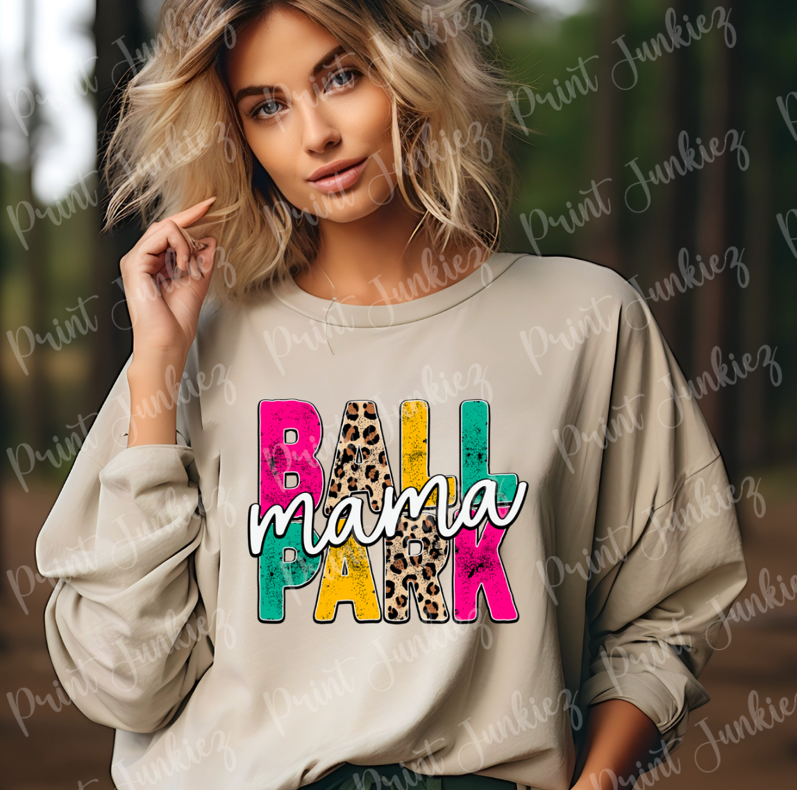 Ball Park Mama Colorful Distressed