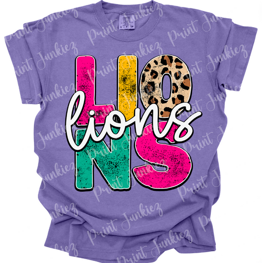 Lions Colorful Distressed