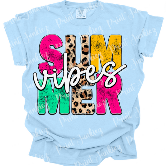 Summer Vibes Colorful Distressed