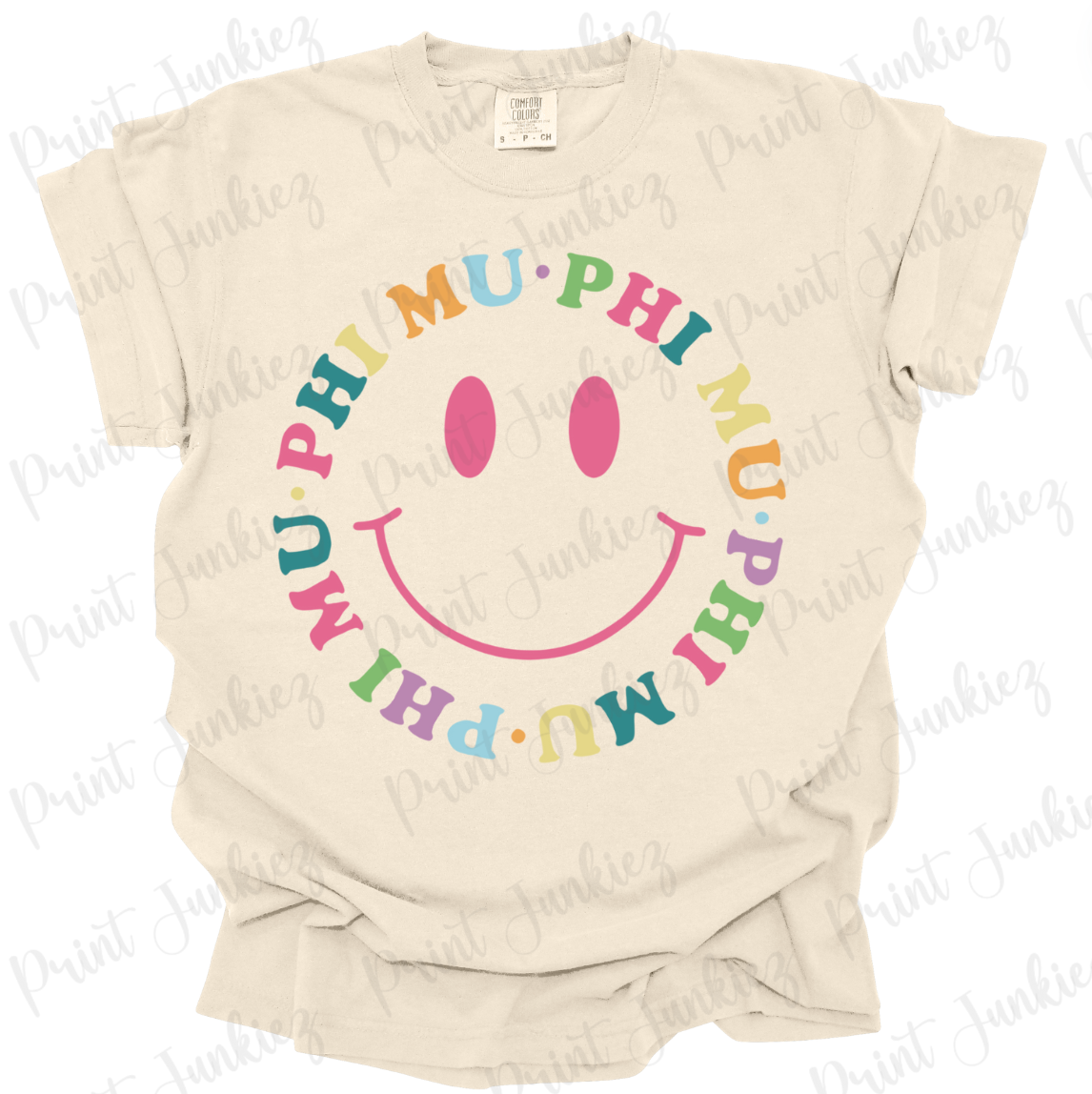 Phi Mu Smiley Retro