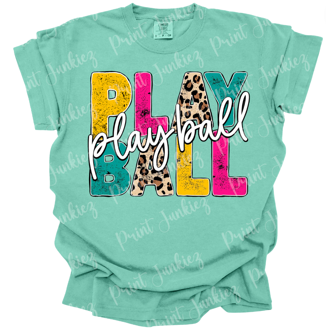 Play Ball Colorful Distressed