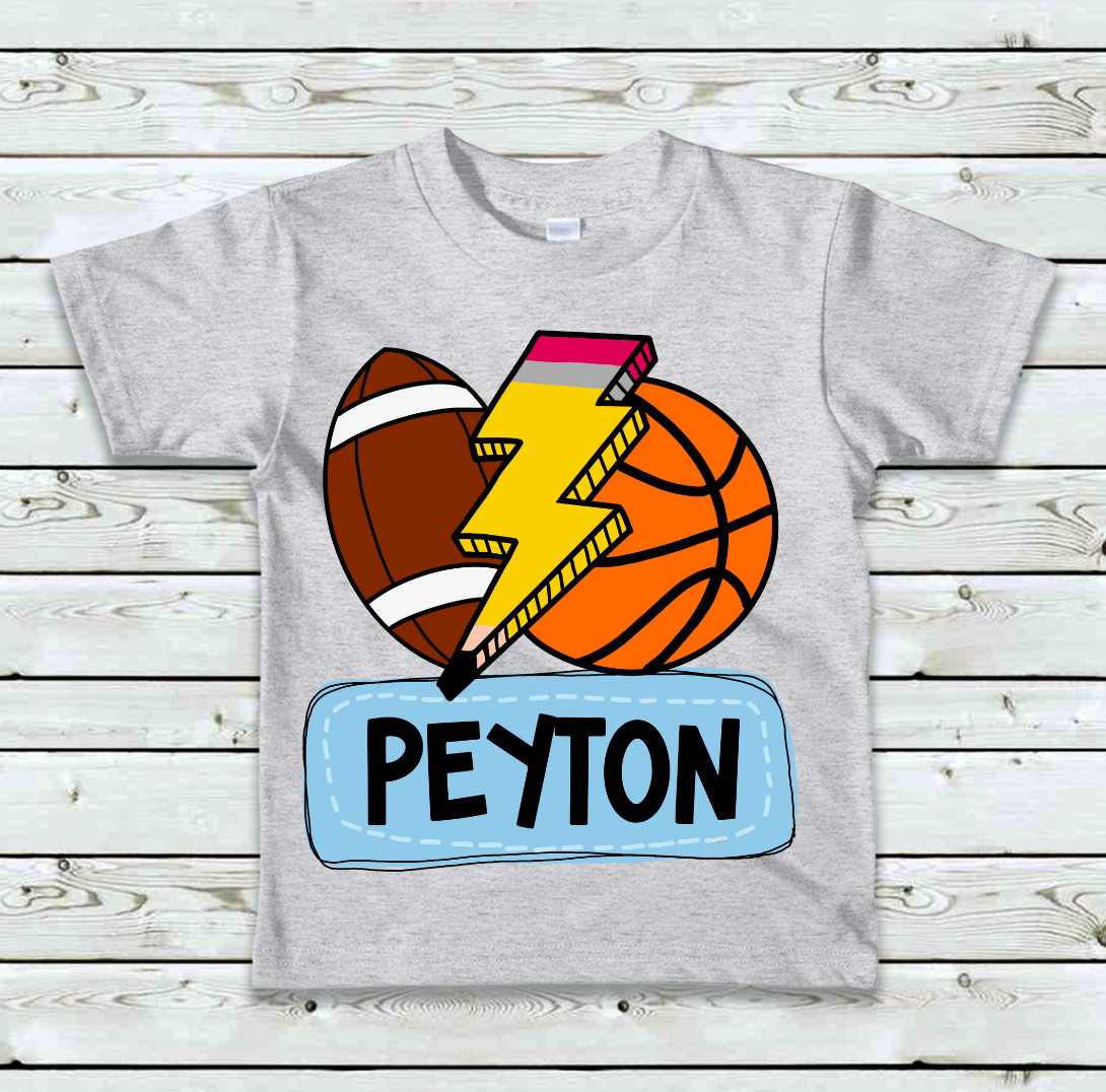 CUSTOM - Back to School Lightning Bolt Sports