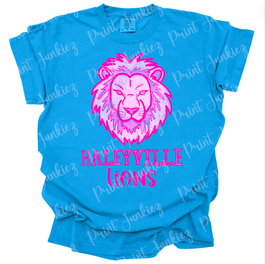 Haleyville Lions Neon Mascot