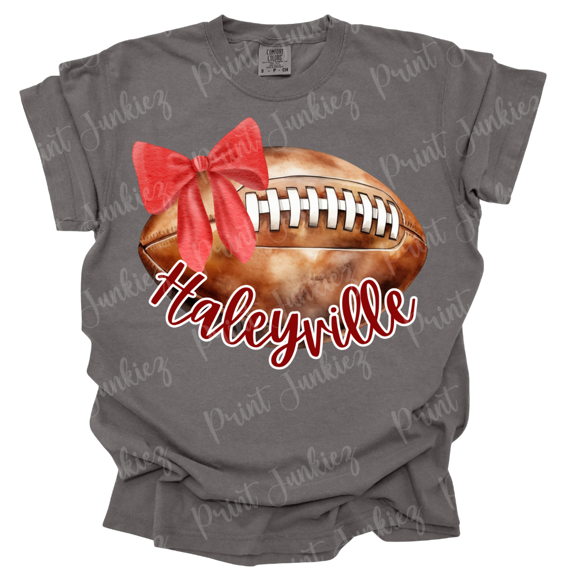 Haleyville Watercolor Football Bow