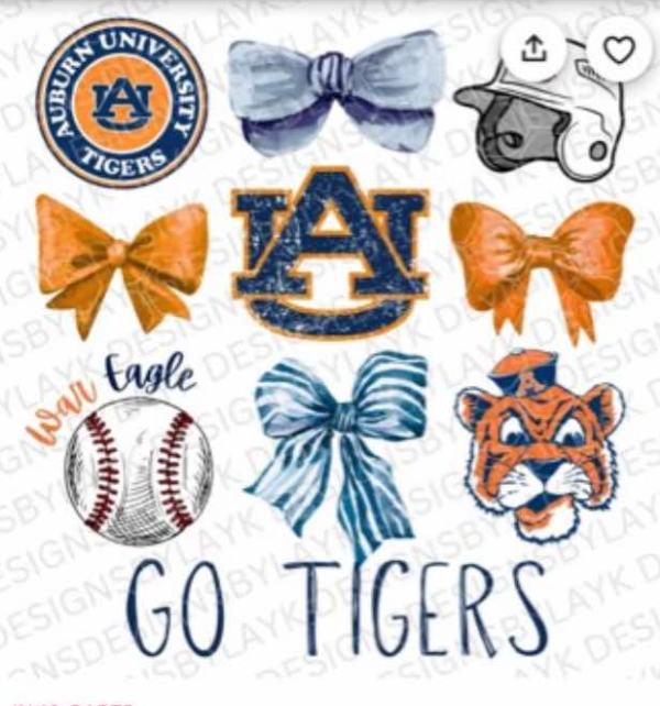 Go Tigers Baseball Bow