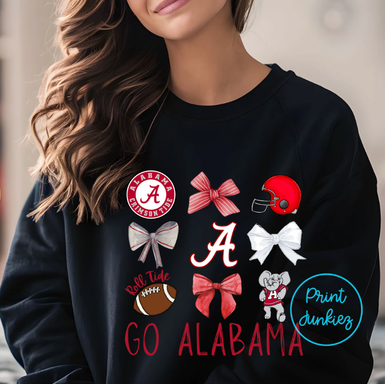 Go Alabama Football Coquette Bow Mix - DIGITAL - DTF