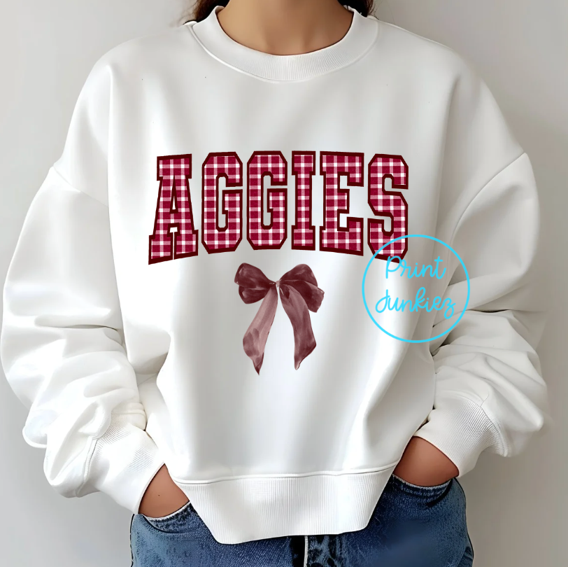 Aggies Gingham Maroon