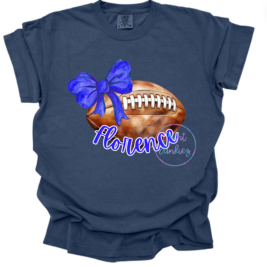 Florence Watercolor Football Bow