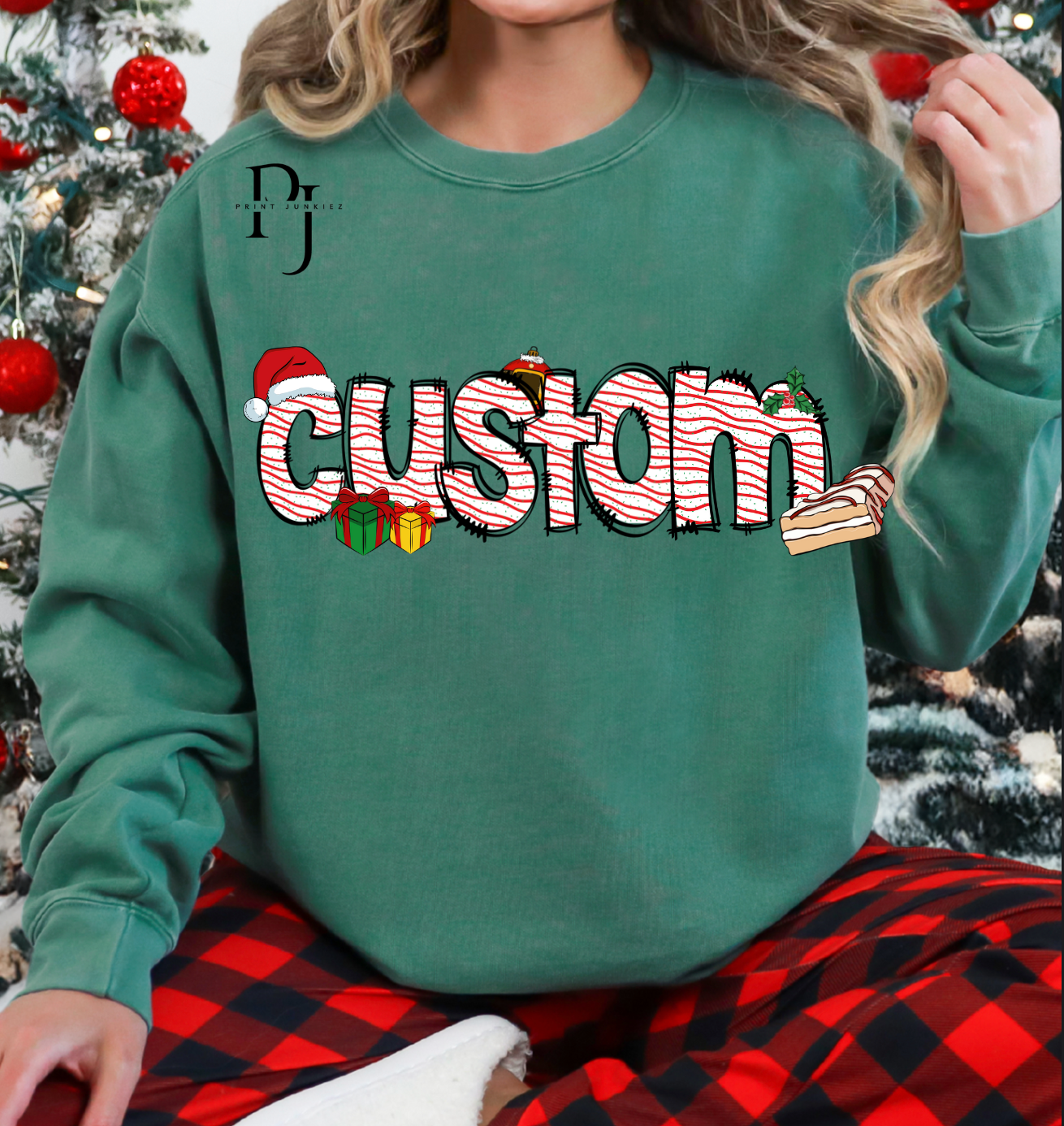 Christmas Tree Cake Font - CUSTOM - DTF